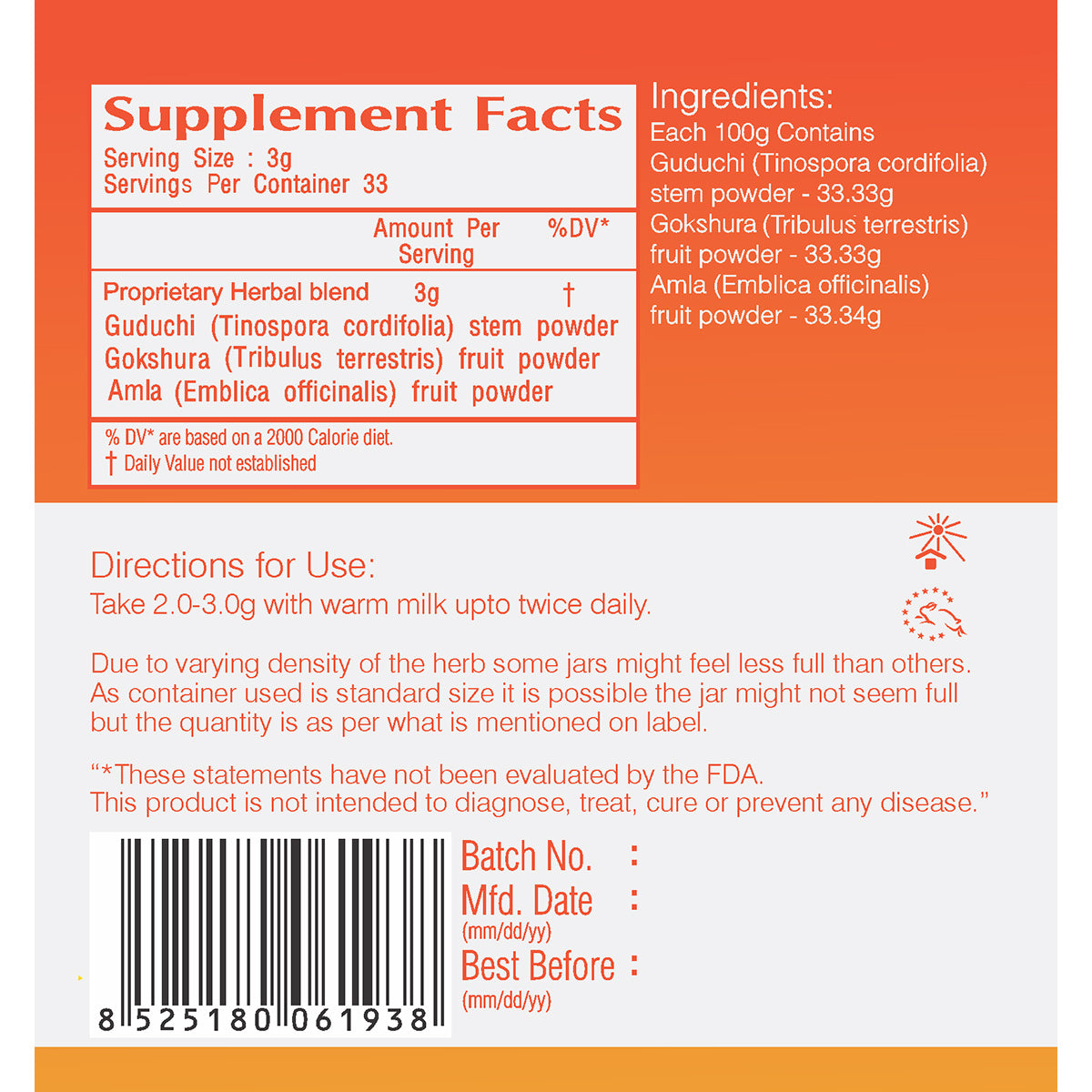 Vedic Rasayan Churan Powder | Supports Healthy Genito-Urinary Tract - The Vedic Store