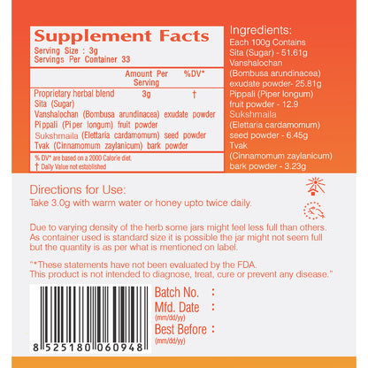 Vedic Sitopaladi Powder | Supports Healthy Respiratory System - The Vedic Store