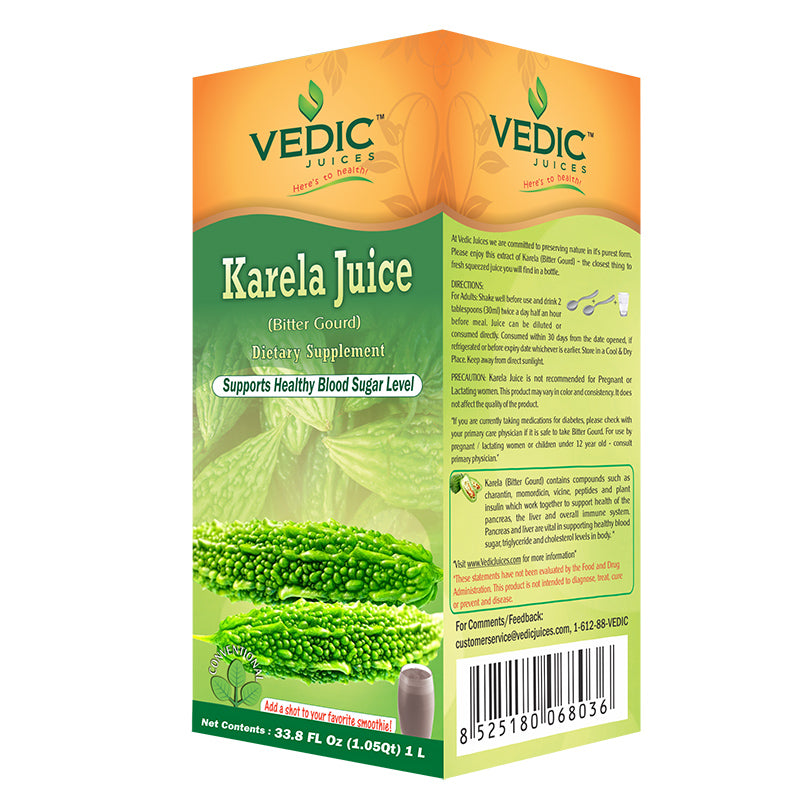Vedic Karela Juice | Supports Healthy Blood Sugar Level (Bitter Gourd/Bitter Melon) - The Vedic Store