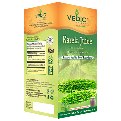 Vedic Karela Juice | Supports Healthy Blood Sugar Level (Bitter Gourd/Bitter Melon) - The Vedic Store
