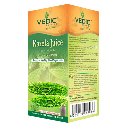 Vedic Karela Juice | Supports Healthy Blood Sugar Level (Bitter Gourd/
