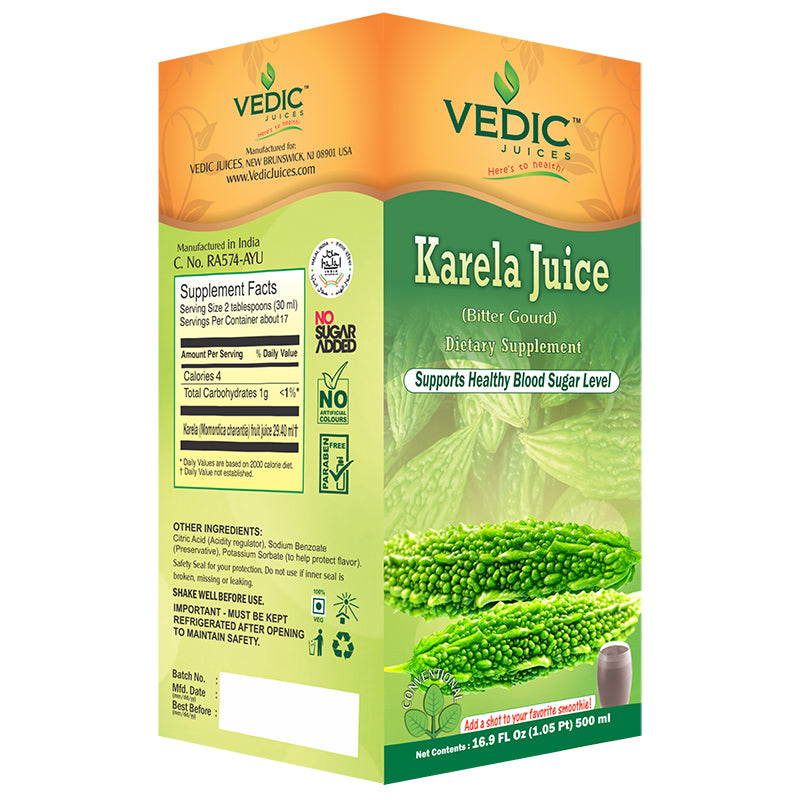 Vedic Karela Juice | Supports Healthy Blood Sugar Level (Bitter Gourd/Bitter Melon) - The Vedic Store